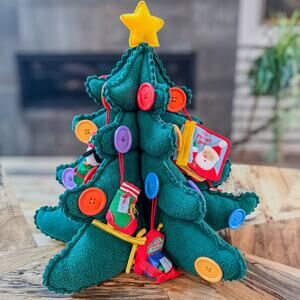Vintage Hallmark Kids Soft Plush, My Very Own Christmas Tree w/ 7 Ornaments-16”H